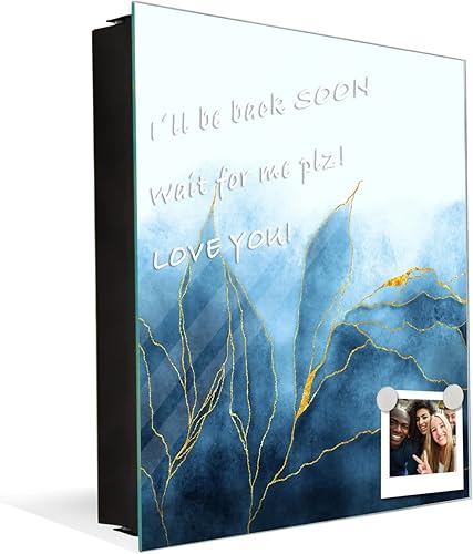 Miniatura 5 de Concept Crystal 50 Cerradura de llave Caja de almacenamiento titular con panel de vidrio frontal decorativo KN01 Mármoles 1 Series