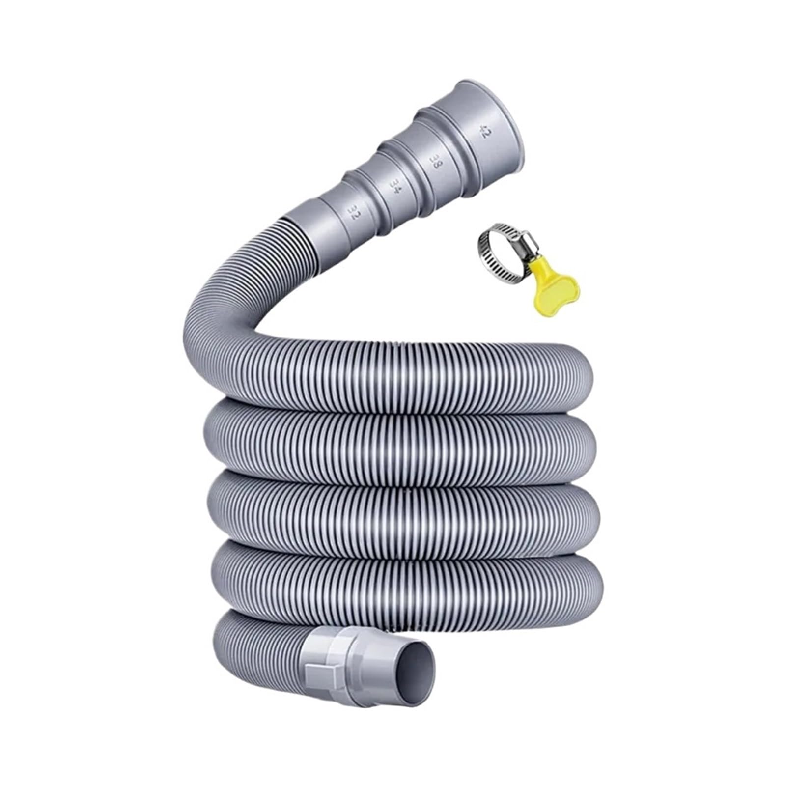Kit de tubería de desagüe for lavadora y lavavajillas de 3, 4 y 5 m con tapón fijo, universal, engrosada y extendida.(Green)