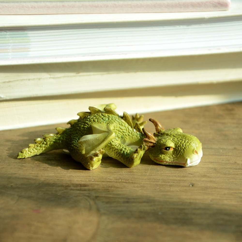Top Collection Miniature Fairy Garden and Terrarium Statue, Sleepy Mini Dragon - Image 2