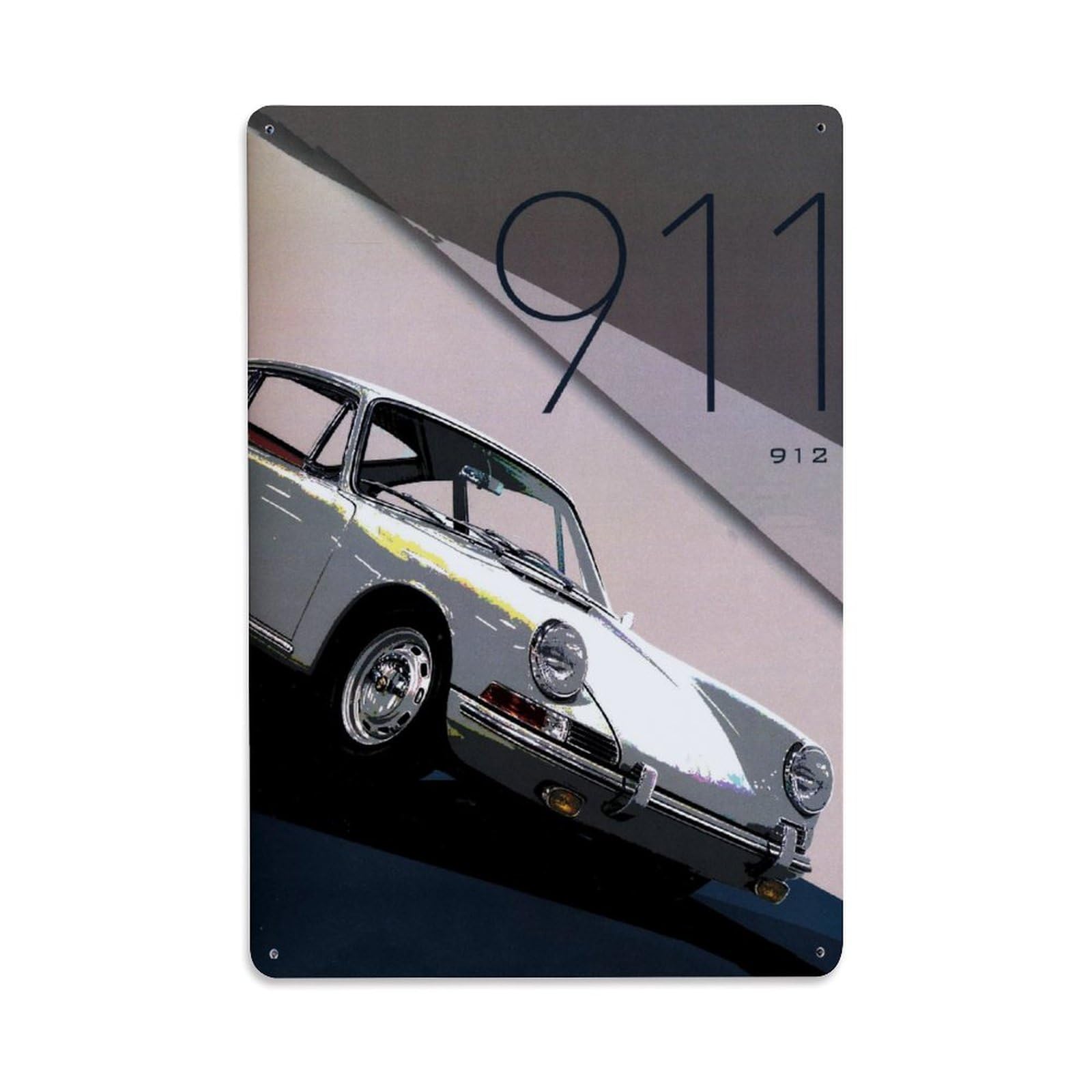 Vintage Legendary Supercar 911 901 G Series 912 Aesthetic Metal Tin Sign Plaque Wall Decor for Cafe, Man Cave, Club Bar, Office, Home Garden Round Metal Poster 8x12Inch