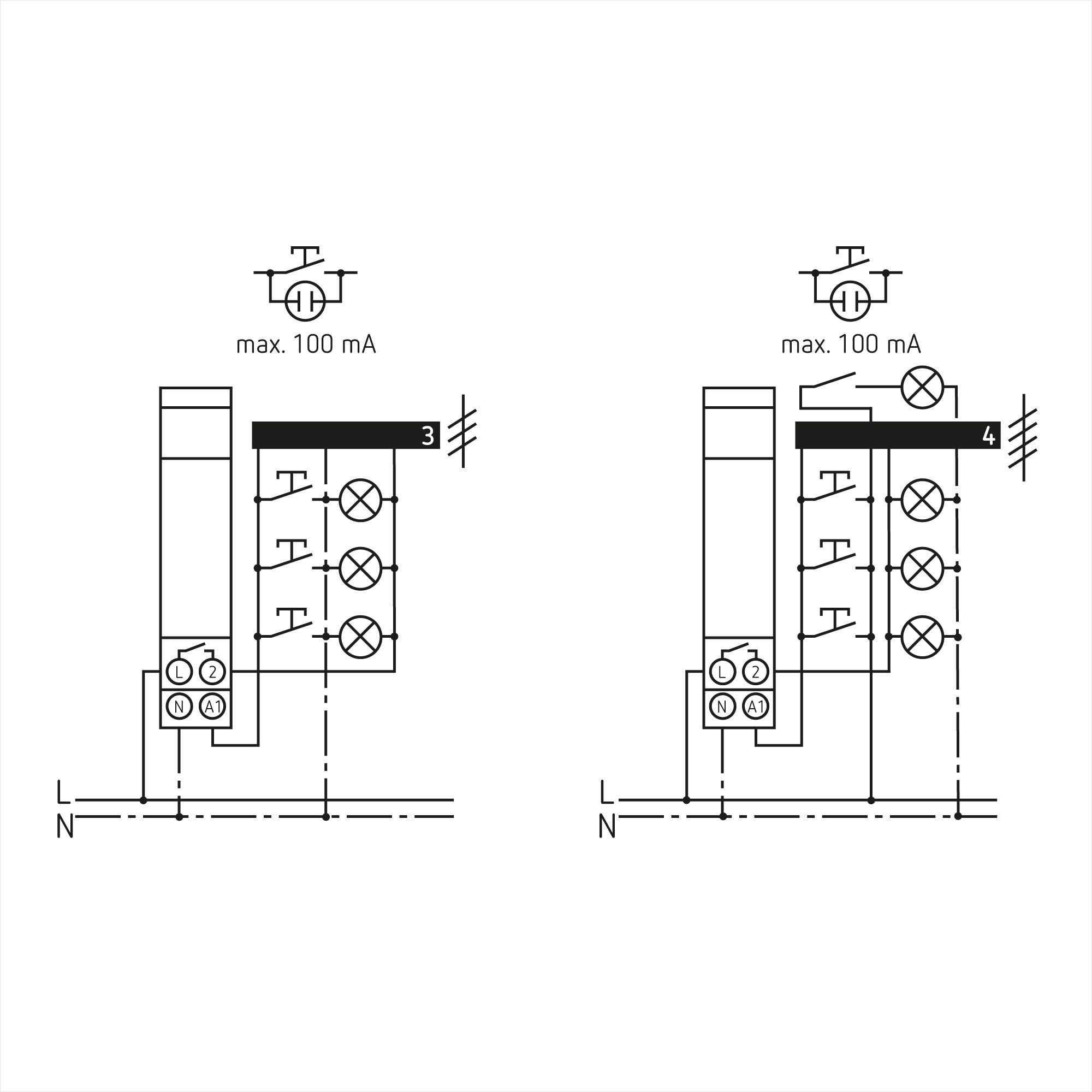 Theben 3120130 OKTO ES12-230 Stromstoßschalter elektronisch leise 1-Kanal | 230 V, REG, DIN-Schiene/Hutschiene, 600 W LED, 100 mA Glimmlast, Nulldurchgang, 3-/4-Leiter automatisch, 0,3 W Standby