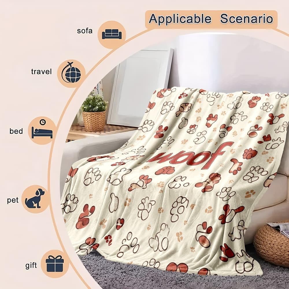 Flanelowy polar King 180 x 200 cm zwierzęta pazury kości nadruki ciepłe koce koc miękki puszysty łatwy w pielęgnacji ma jasnobrązowy narzuta koc na krzesło łóżko akademik sypialnia dom kobiety