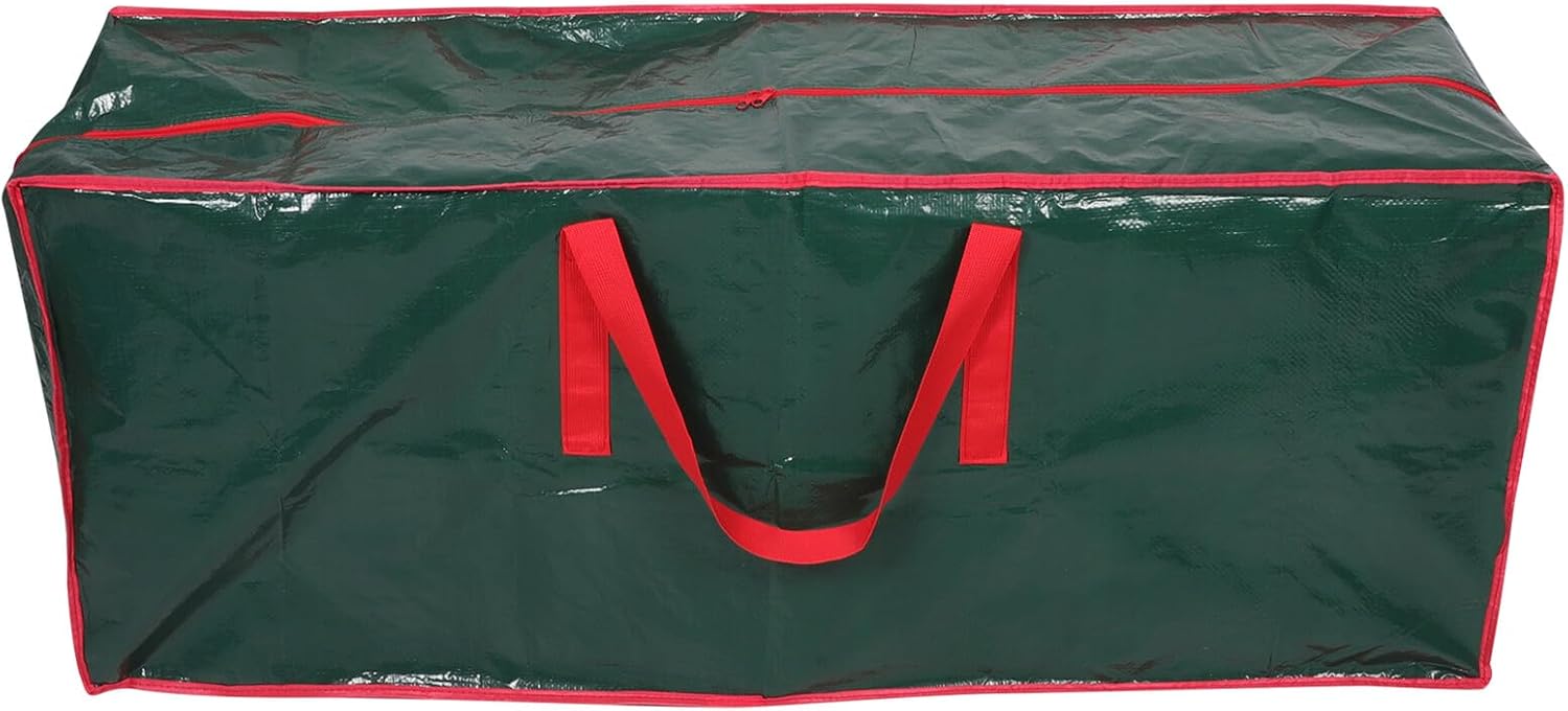 KICHOUSE Christmas Tree Storage Bag Medium 122x38x50cm Eco-friendly Woven Material with Dual Zippers and Reinforced Handles for Indoor Outdoor Holiday Decor Organization