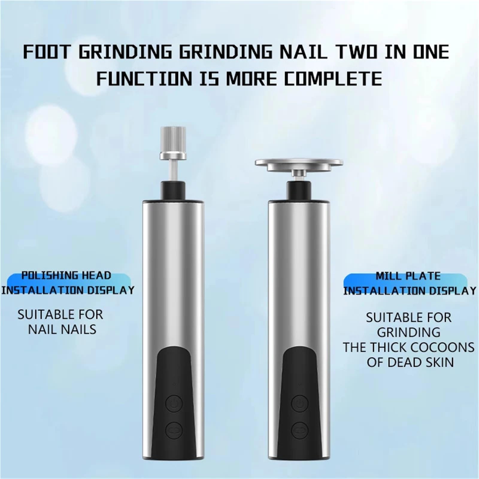 Lima Per Piedi Lima for la cura dei piedi, rimozione elettrica dei calli dei piedi, rimozione della pelle morta dei talloni, set di strumenti for pedicure e carta vetrata di ricambio(Black)