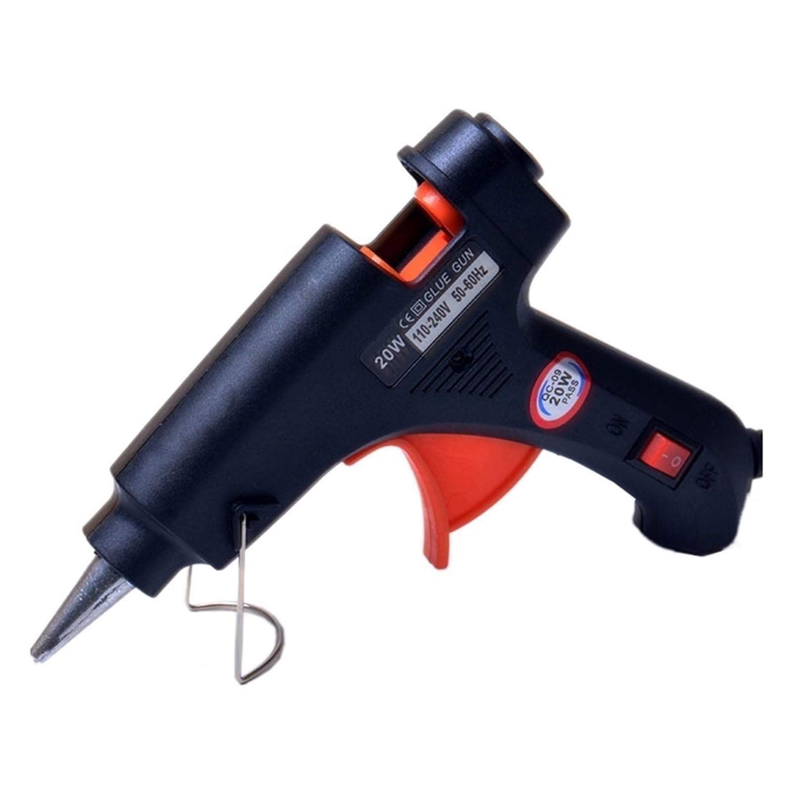 Pistola per colla a caldo con stick da 7 mm, mini pistole industriali, strumento di riparazione termoelettrico a temperatura elevata, riscaldamento rapido (set di pistole per colla nere)