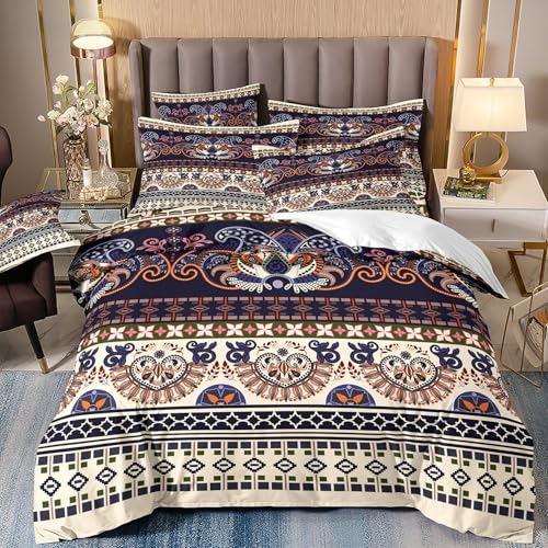 ZZTBQ Bohème Housse de Couette Enfant 120x150 Florale Ethnique Parure de Lit 1 Personne Mandala Lit Enfant Sets de Housse Couette avec Taie d'oreiller 40x60...