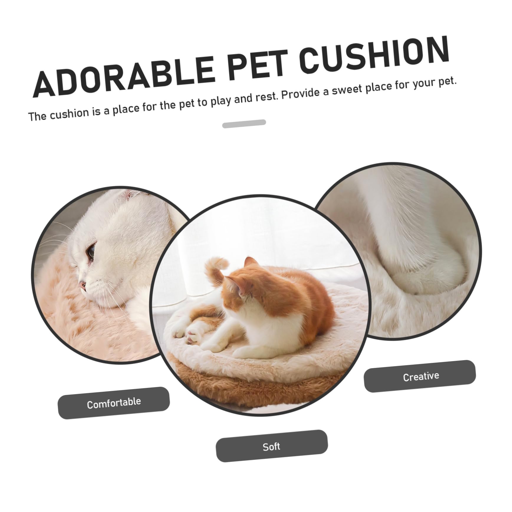 BESPORTBLE 1 Pc cuscinetto imbottito cuscino per dormire gatto materassino per gatti domestici cuscino rotondo tondo caldo tappetino animali domestici gattino Peluche