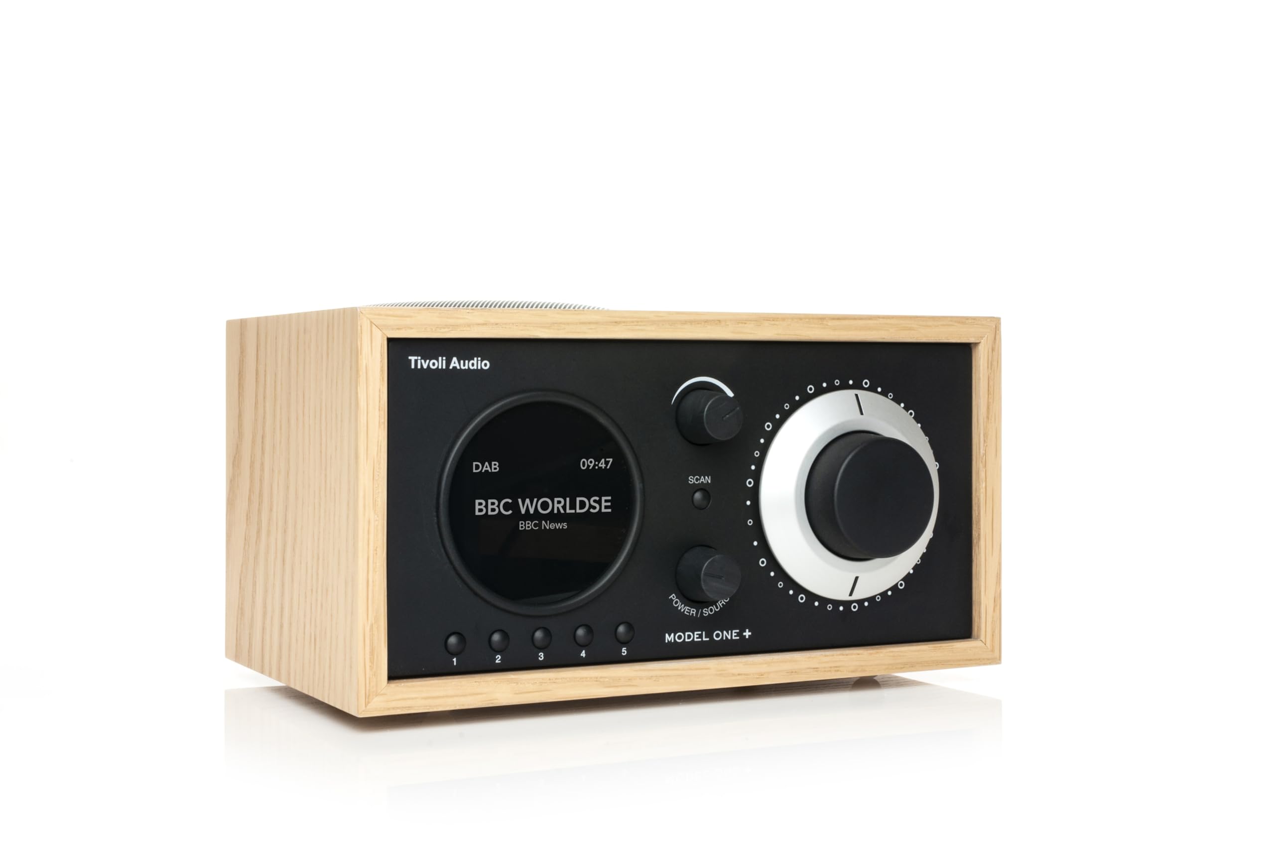 Tivoli Audio Model ONE + - Poste Radio Vintage DAB+ Bluetooth Secteur Radio Réveil Bluetooth Retro en Bois Enceinte Design Écran LED Digital - Noir
