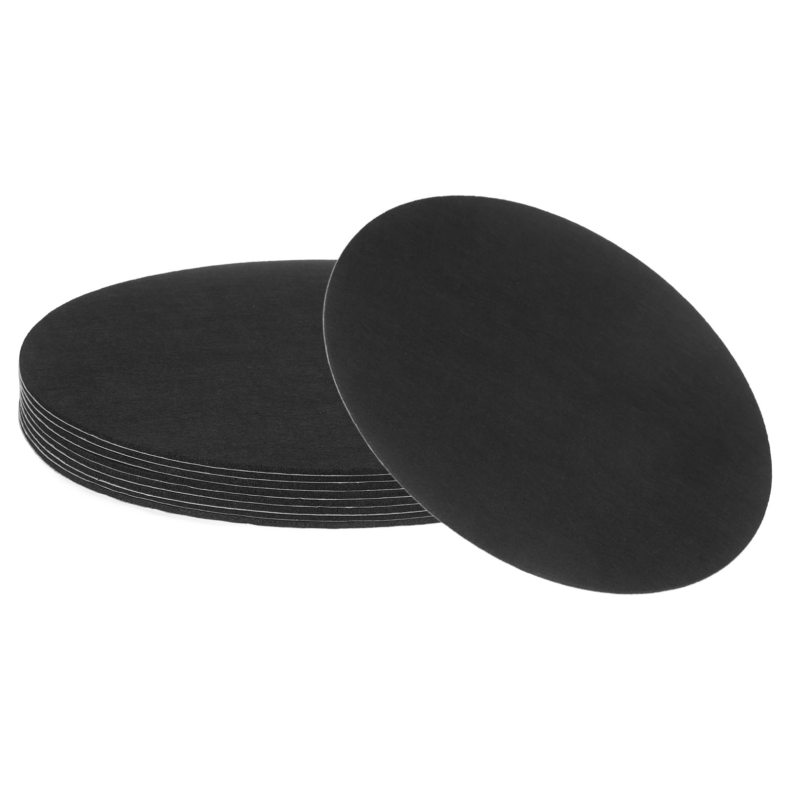 sourcing map 8Pcs Non Slip Felt Furniture Pads, 305mm Round Self Adhesive Felt Bumpers Noise Reducing Furniture Feet Floor Protector for Chairs Tables Furniture Legs (Black 3mm Thick)