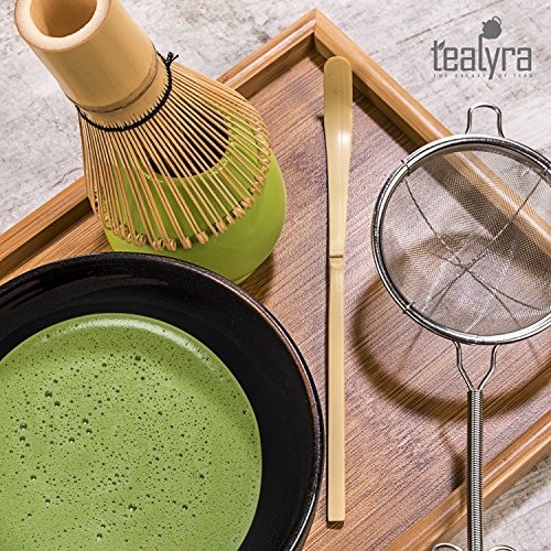 Tealyra - Matcha Kit - Connoisseur Ceremony Start Up Set - Premium Matcha Tea Powder - Japanese Made Black Bowl - Bamboo Whisk Scoop and Tray - Holder - Sifter - Thumbnail 3