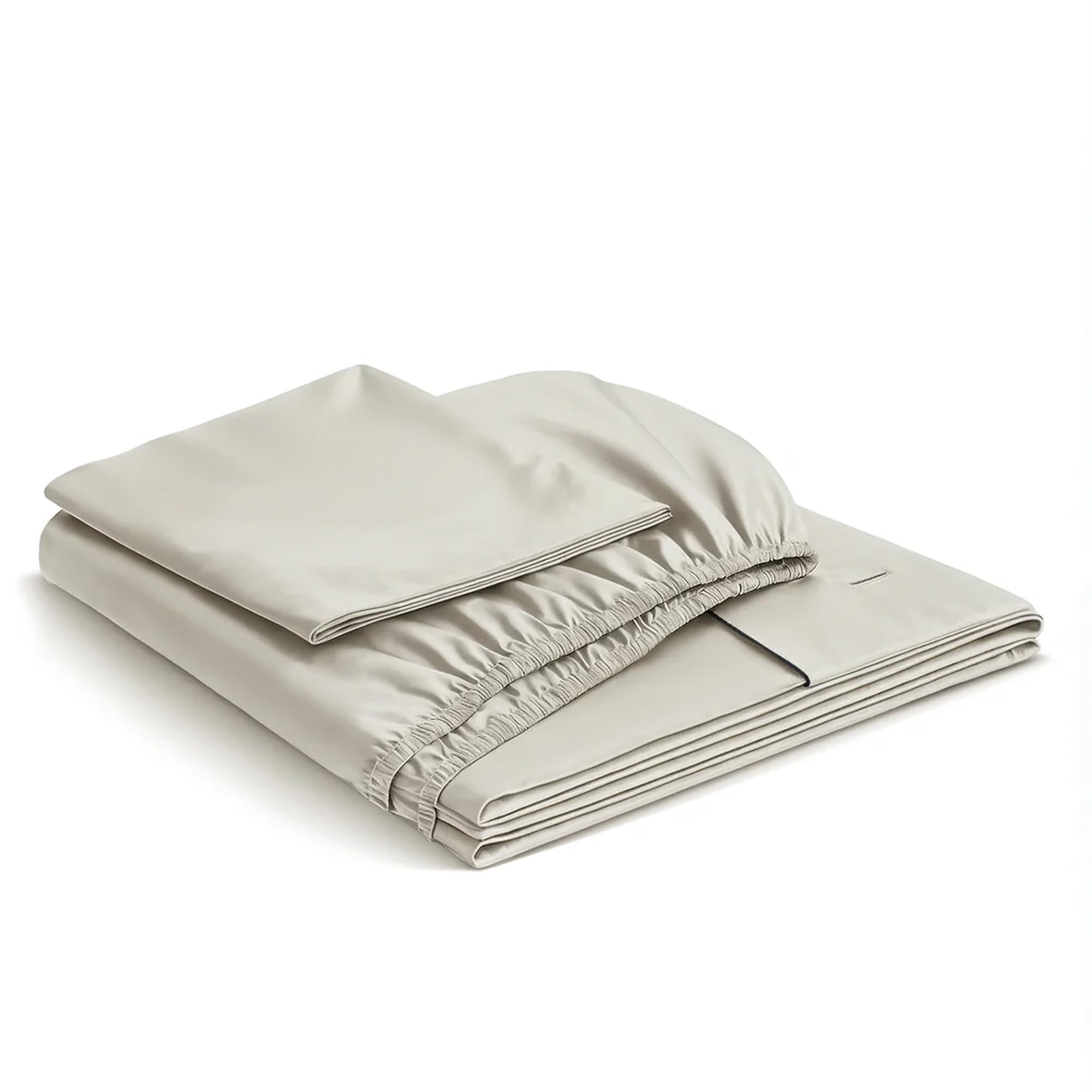 NEST and NOOKS Twin XL Fitted Sheet with Full-Length Storage Pocket 400 Thread Count College Dorm Bedding with