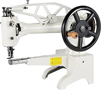 Industrial Leather Sewing Machine, Heavy Duty, 11.8Inch, Manual, Straight Stitch, 500spm, Cast Iron, DIY Hand Crank, Patch Sewing Machine for Shoes, Boots, Bags