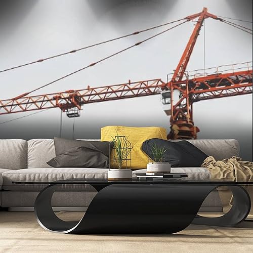Miniatura 2 de Mural de pared de construcción de grúa torre para despegar y pegar, papel tapiz autoadhesivo adhesivo de pared grande adhesivo de pared extraíble
