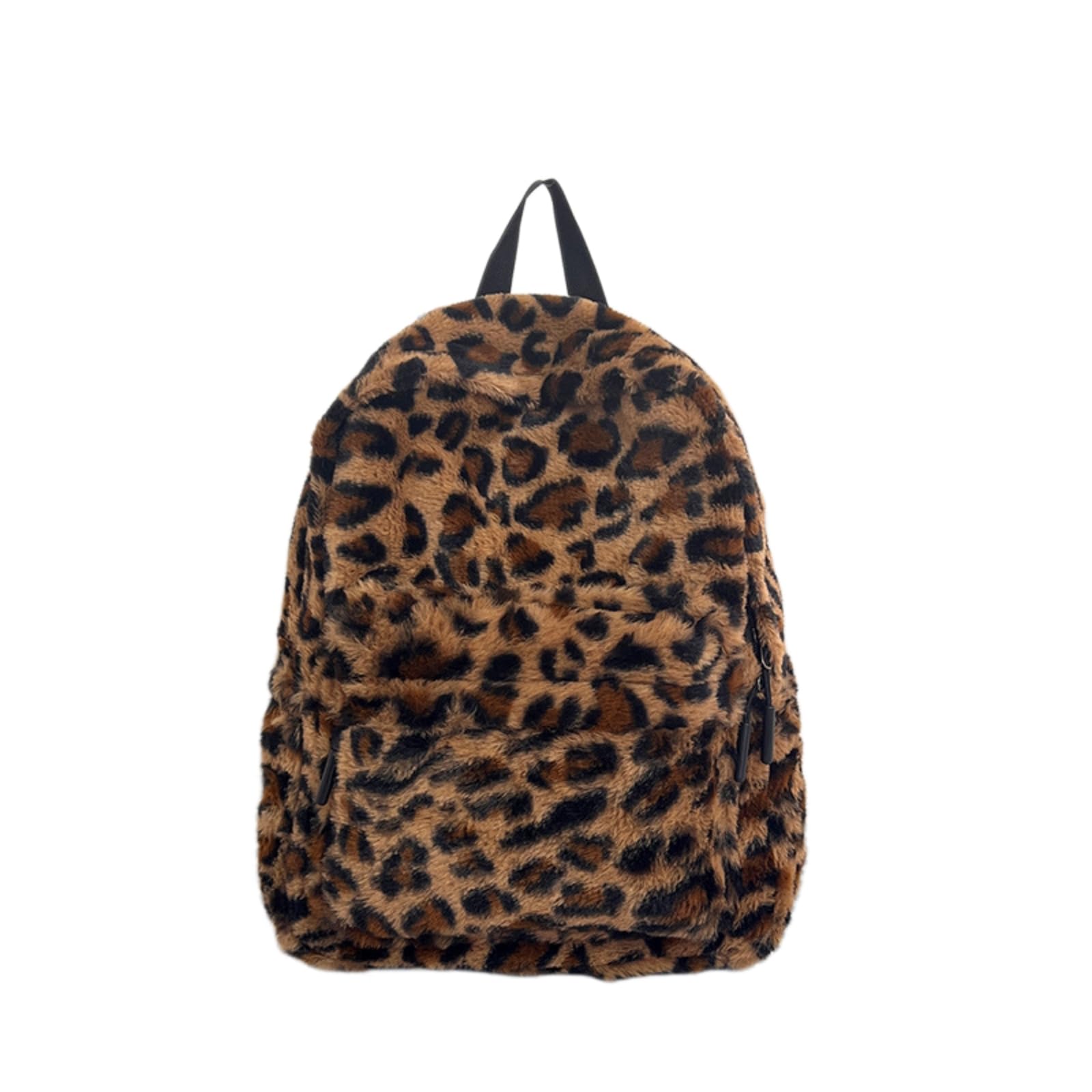 Zaino da Viaggio Nero Scheda Zipper Tasca Anteriore Luce Daypack per Studente Street Viaggi Casual-s-Grain