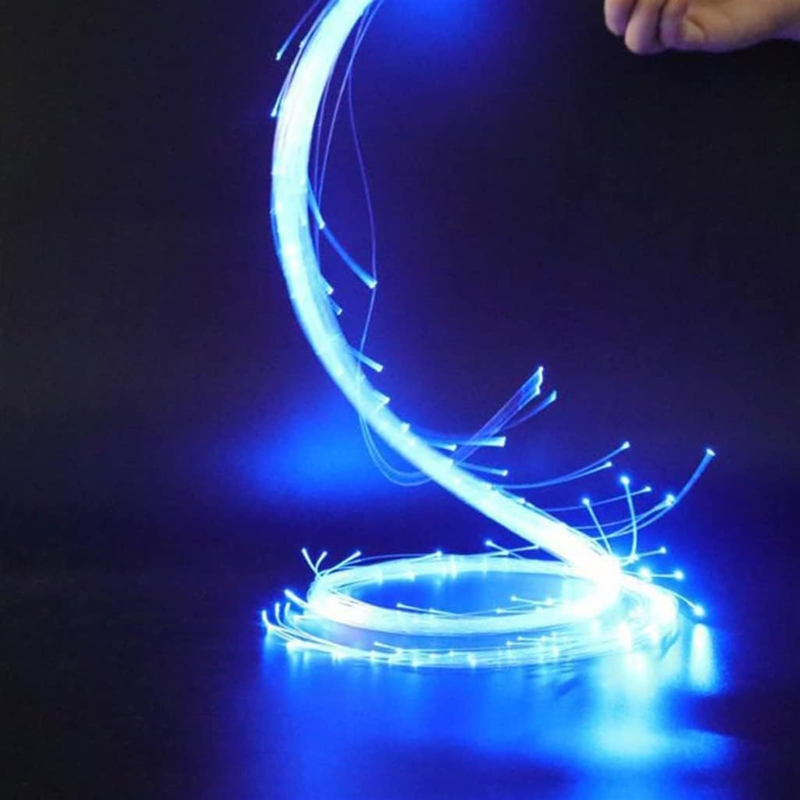 Bicchiere a fibra ottica Frusta in fibra ottica, frusta da discoteca, flusso di frusta a LED, 4 modalità di flusso di scintille Giocattolo con frusta luminosa Puntelli for feste Incredibile luce in fi
