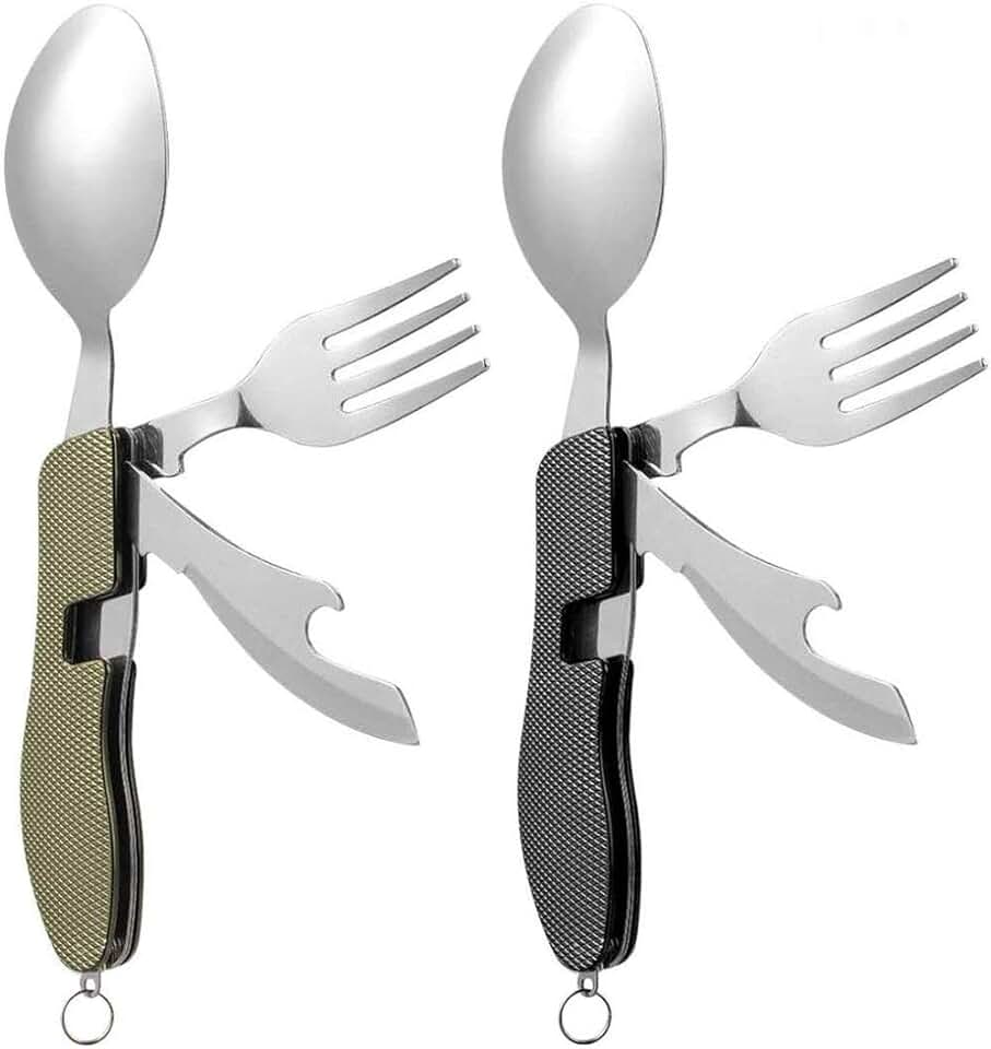 camping spoon fork knife combo