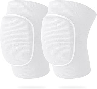 Volleyball Knee Pads, Soft Breathable Thick Sponge Knee Pads for Men Women Kids Knees Protective, Knee Pads Youth for Volleyball Dance Workout Climbing etc Various Sports (M Whitte)