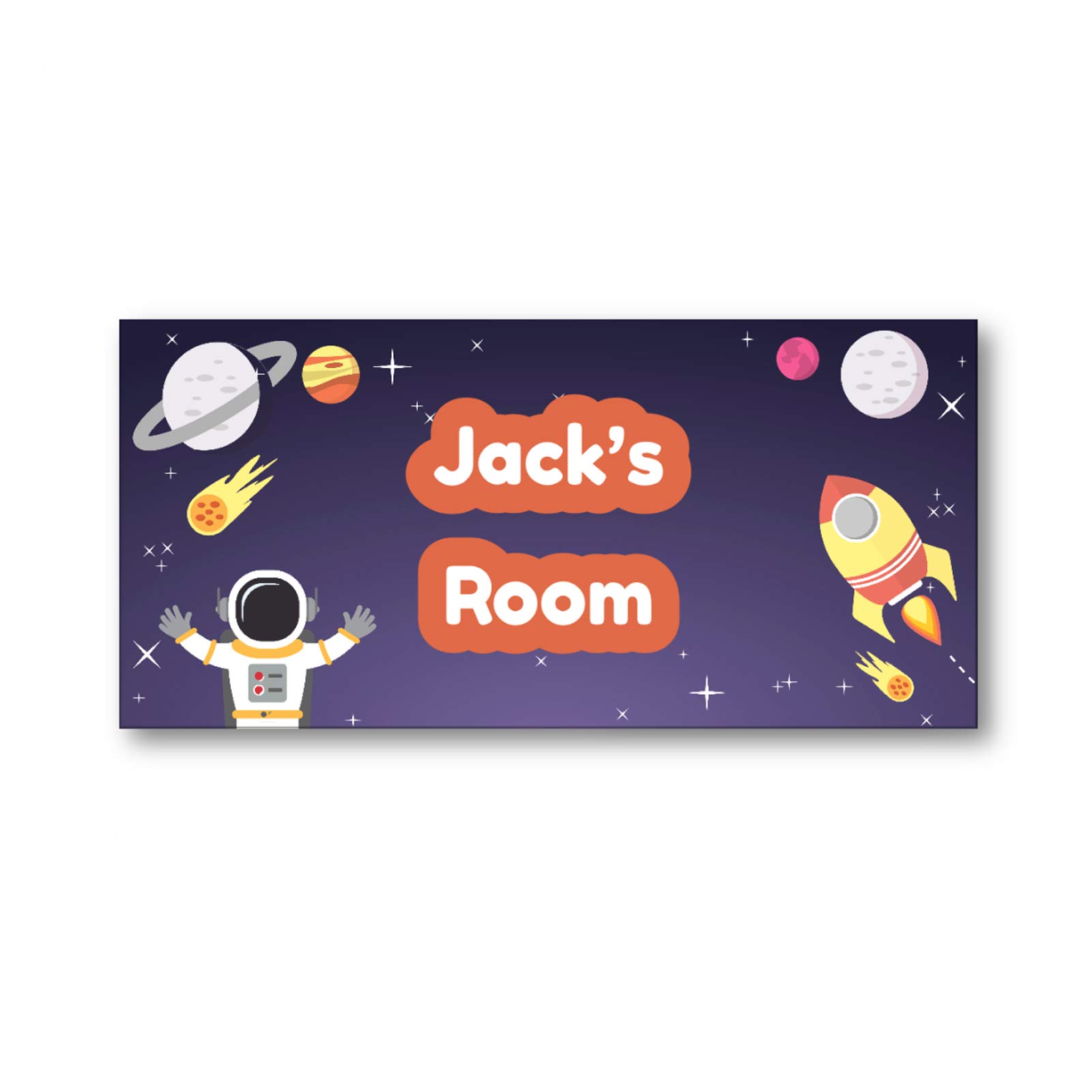 Children's Personalised Name Bedroom Door Signs - In Space Design