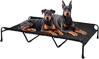 Vista 16 de Veehoo Cama elevada para perro, cunas elevadas para perros grandes, cama impermeable para perros al aire libre, hamaca refrescante para mascotas