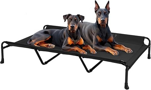Miniatura 16 de Veehoo Cama elevada para perro, catres elevados para perros grandes, cama impermeable para perros al aire libre, hamaca refrescante para mascotas