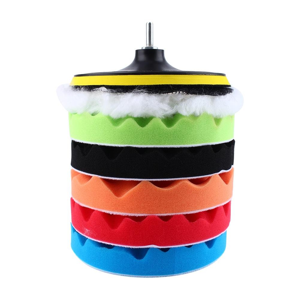 7 Pz Spugna Buff Buff Lucidatura Pad Kit, Keenso 17,8 Cm Schiuma - Foto 5