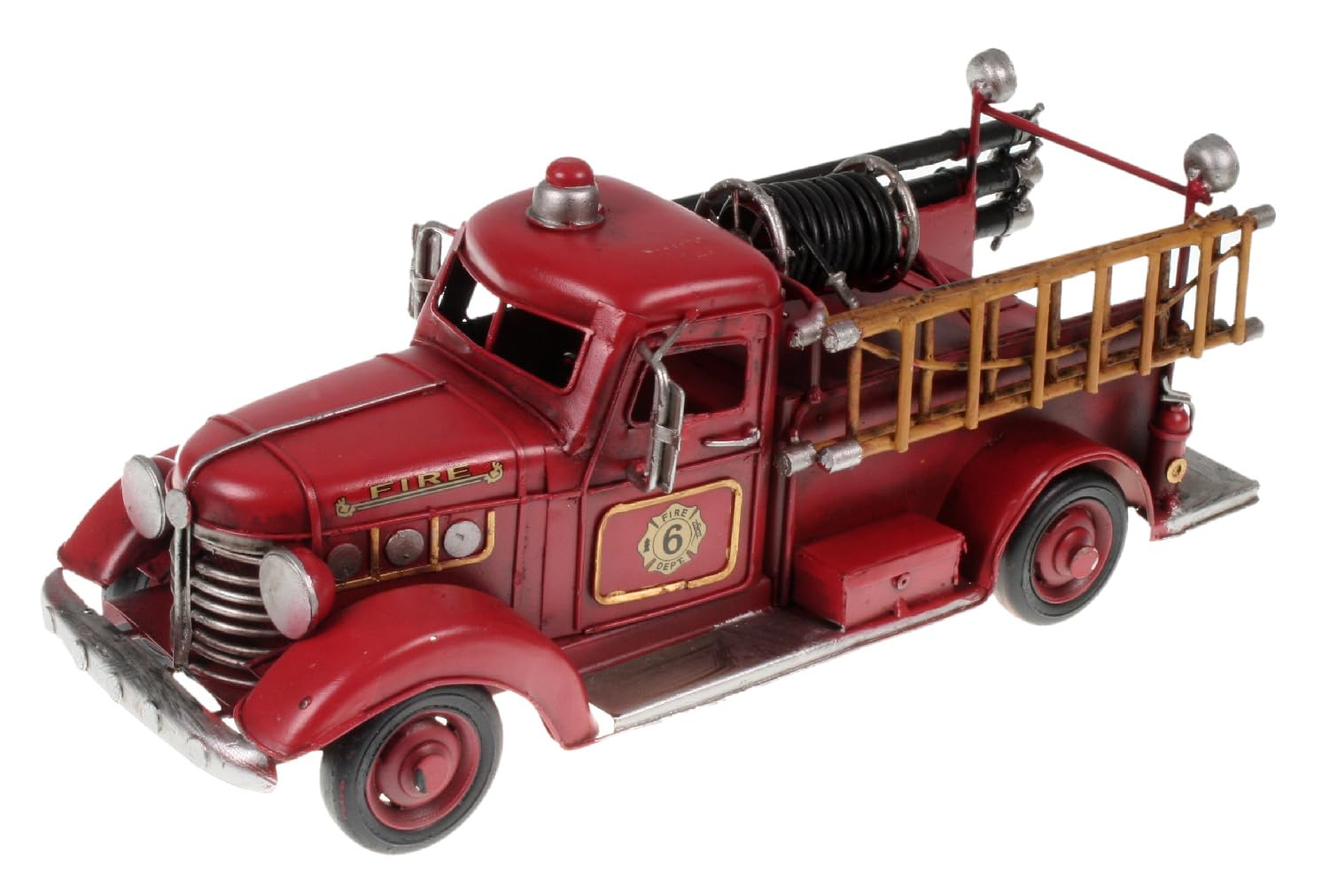 Unbekannt Feuerwehr Auto Metall 30 cm mit Spardose Oldtimer Nostalgie Blech Löschwagen Modell Wagen LKW
