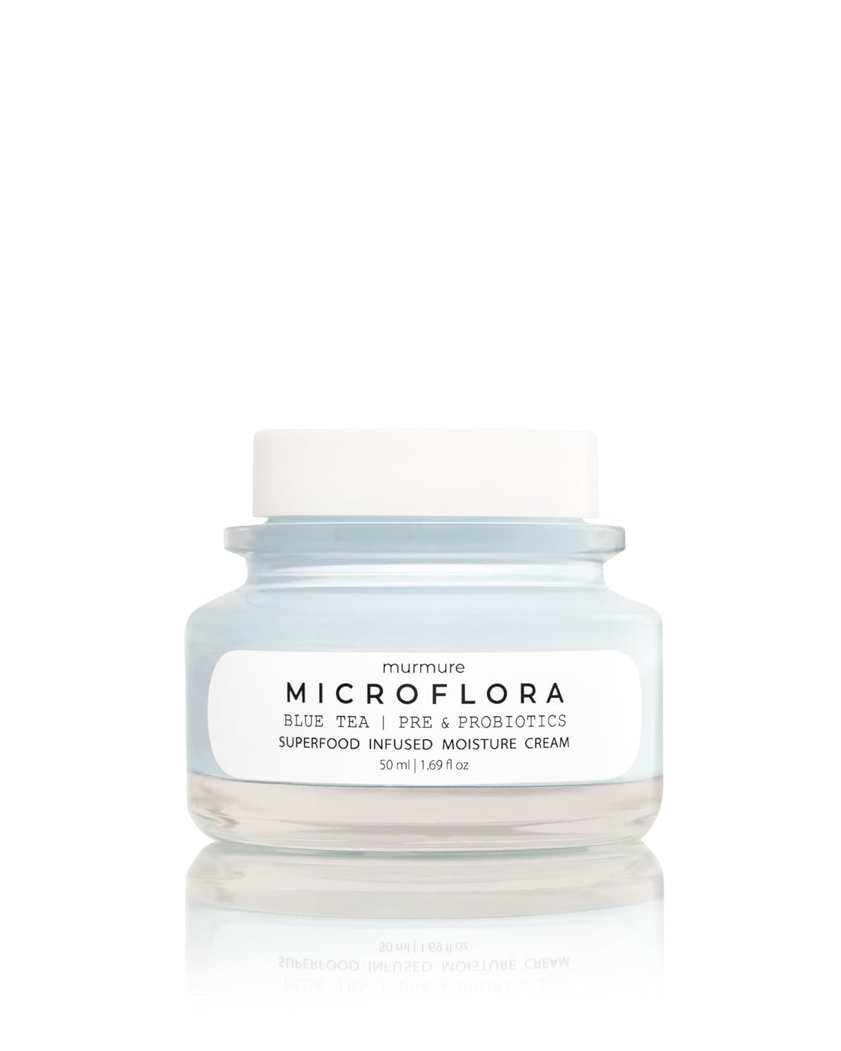 Murmure – Microflora : Blue Tea Moisturizer - Daily Face Cream/Hydrating & Plumping | Barrier Repair - Pre & Probiotics + Hyaluronic Acid - All Skin Types, Sensitive Skin (1.69 oz)