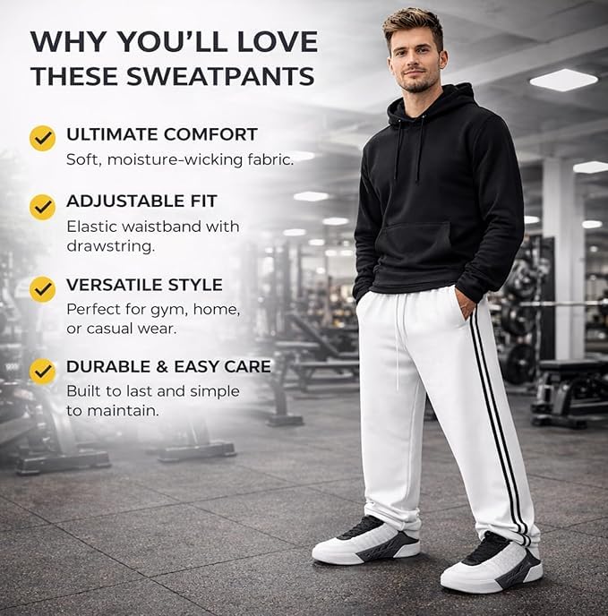 Image of H-Venice Men's Baggy Track Pants | 100% Cotton Loose Fit Joggers | Full Elastic Waist Open Bottom Sweatpants | All Season Wear | S to 3XL (Himalayan Grey) (in, Numeric, 38, Regular)