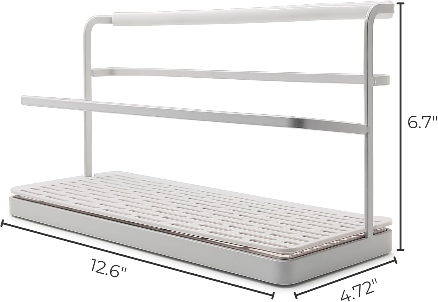 Selegna Diatomaceous Earth Bottle Drying Rack, Baby Bottle Drying Rack, Over Sink Instant Dry Small Dish Drying Rack & Bottle Dryer, Space Saving Narrow Two Tier Tower Water Bottle Drying Rack (White)