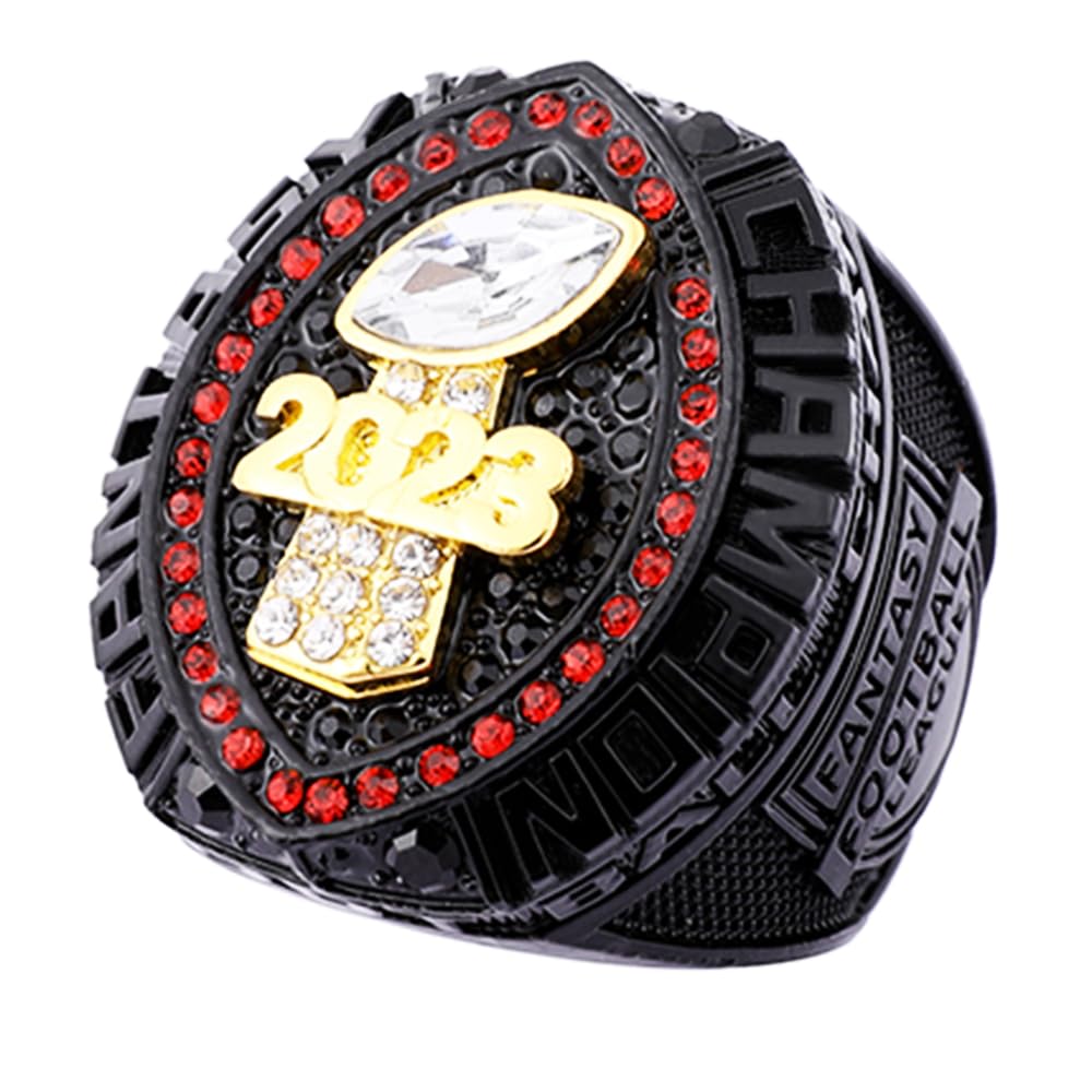 guancrown 2023 Fantasy Football Championship Ring Trophy Award Prize Sport MVP Winner FFL League Champion Ring (size 10, ring and stand)