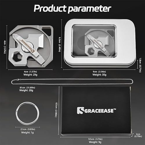Miniatura 4 de Herramienta multifunción EDC de aleación de titanio cuatro en uno, incluyendo cuchillo de desembalaje, destornillador, mango de tablero M8 y otras