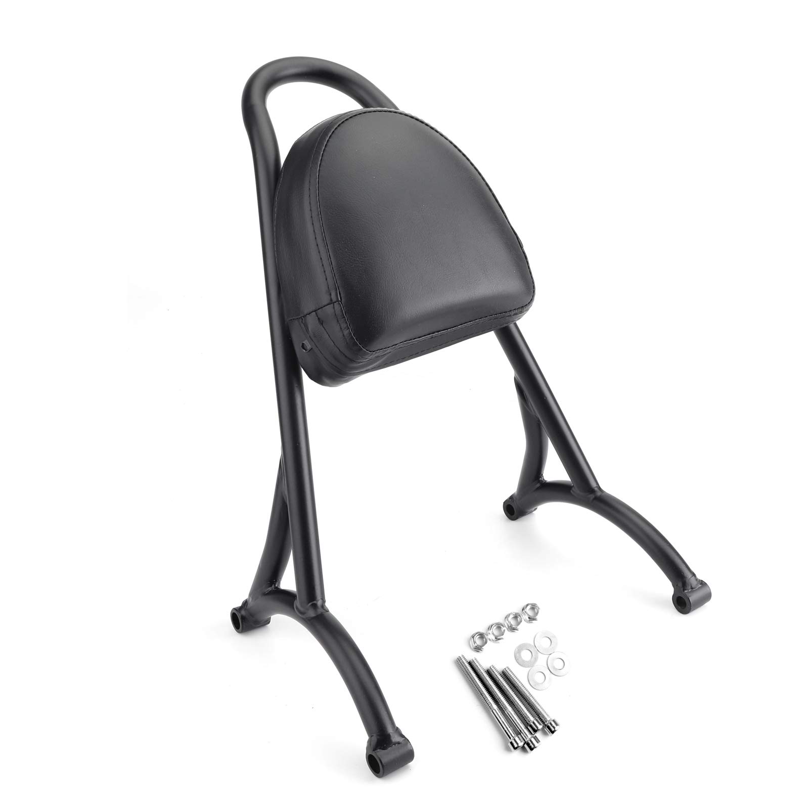 Topteng Sissy Bar de Moto, Dossier de Sissy Bar de Passager arrière avec Coussin adapté pour Sportster Iron Nightster 883 1200 XL, Noir