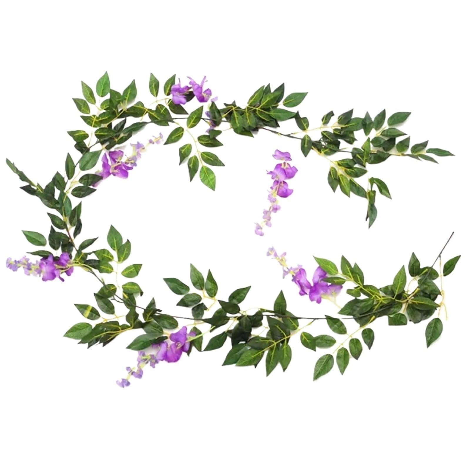 Guirlande de Fleurs artificielles, Guirlande de glycine en Soie de 2 m, Vigne en rotin, Fleurs suspendues en Soie for la décoration du Jardin de la Maison(Purple,2pcs)
