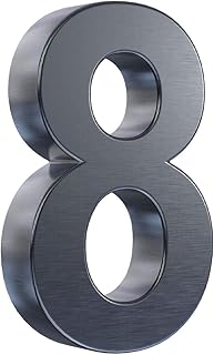 3D Hausnummer 8 Edelstahl anthrazit RAL7016 Arial Hausnummernschild Gebäudenummer Türnummer für die Montage im Außenbereich Rostfrei Witterungsbeständig Pflegeleicht Schriftart Arial