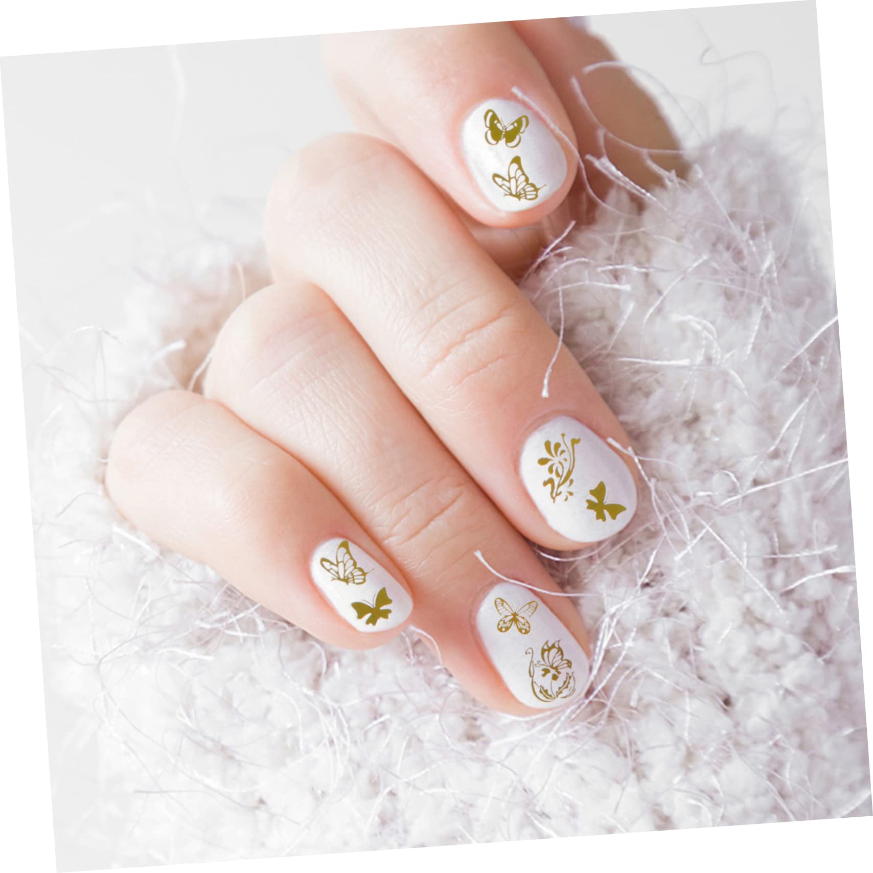 minkissy 36 Hojas Etiqueta engomada del arte del clavo de la esmalte de uñas de gel brillo ribete dorado pegatinas de uñas consejos de arte de uñas encanto de manicura