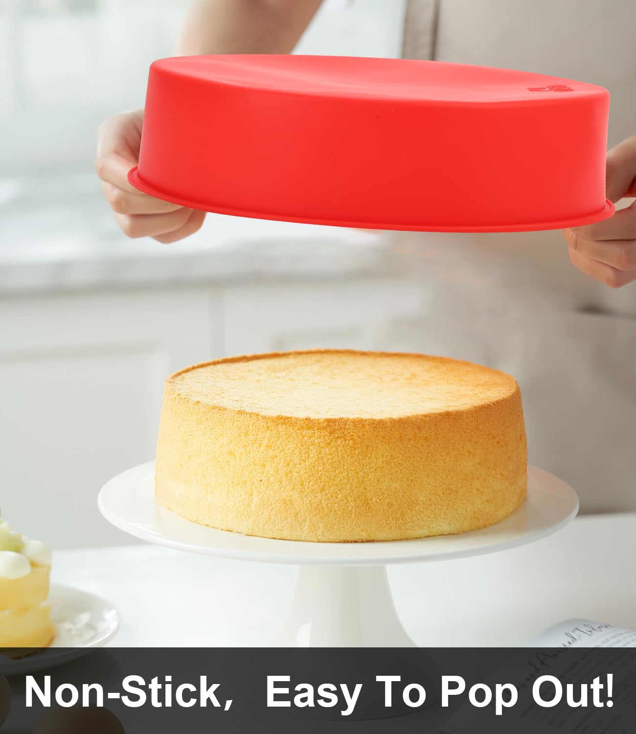 Set 4 Stampi Torta In Silicone - 4,6,8,10 Pollici Antiaderenti Per Dolci E Forno - Foto 7