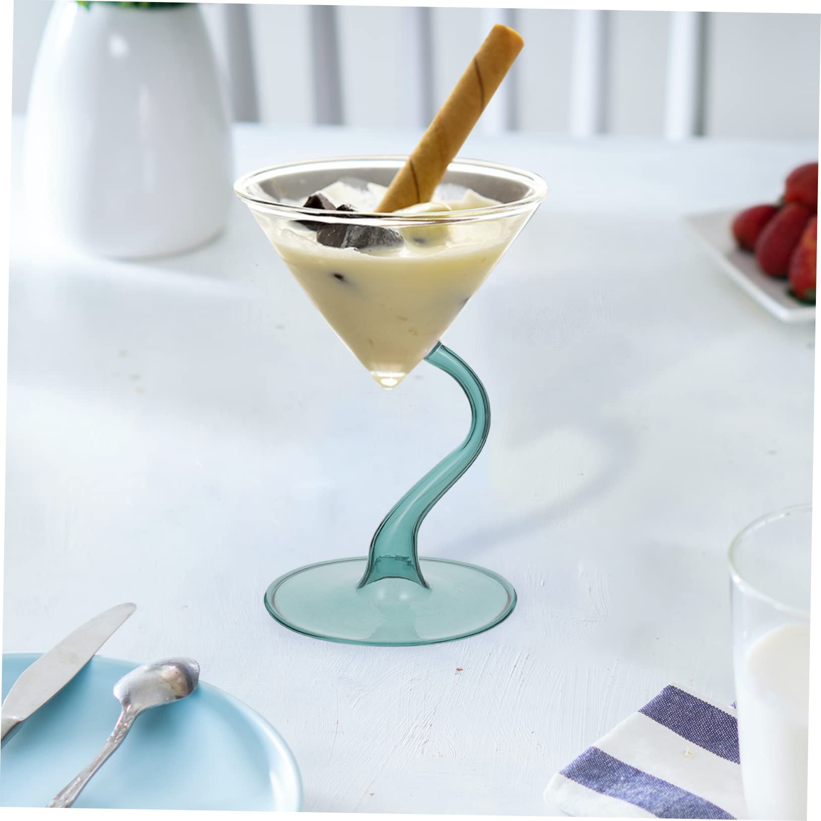 Amosfun 3 Pz Coppa Gelato in Ciotola Di Punch Tazze Di Salsa Tazze Di Mousse Mini Bicchieri Da Vino Tazze Da Dessert Trasparenti Mini Gelato Tazze Da Torta Ciotolina Bicchiere Green
