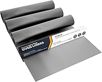 LindasEssentials Oven Liners 3 Pack - Heavy Duty Non-Stick Mats 16.25x23" for Electric Gas Ovens, Toasters, Grills - BPA PFOA Free Reusable (Silver)