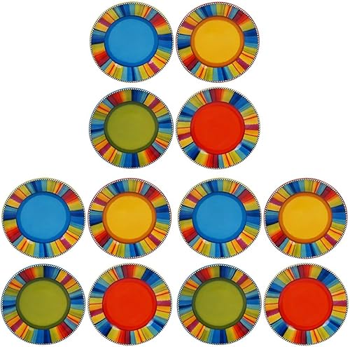 Miniatura 3 de Certified International Sierra - Plato para ensalada y postre, juego de 4 diseños surtidos, multicolor, grande