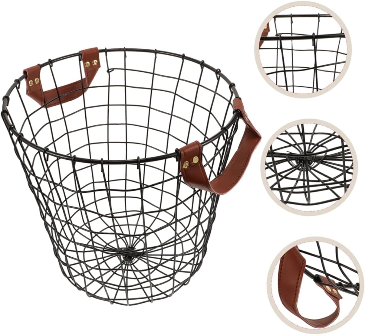 MERRYHAPY 2pcs Outdoor Firewood Storage Basket Metal Log Holder for Camping Fireplace Large Capacity Iron Carrier with Rustic Charm for Use