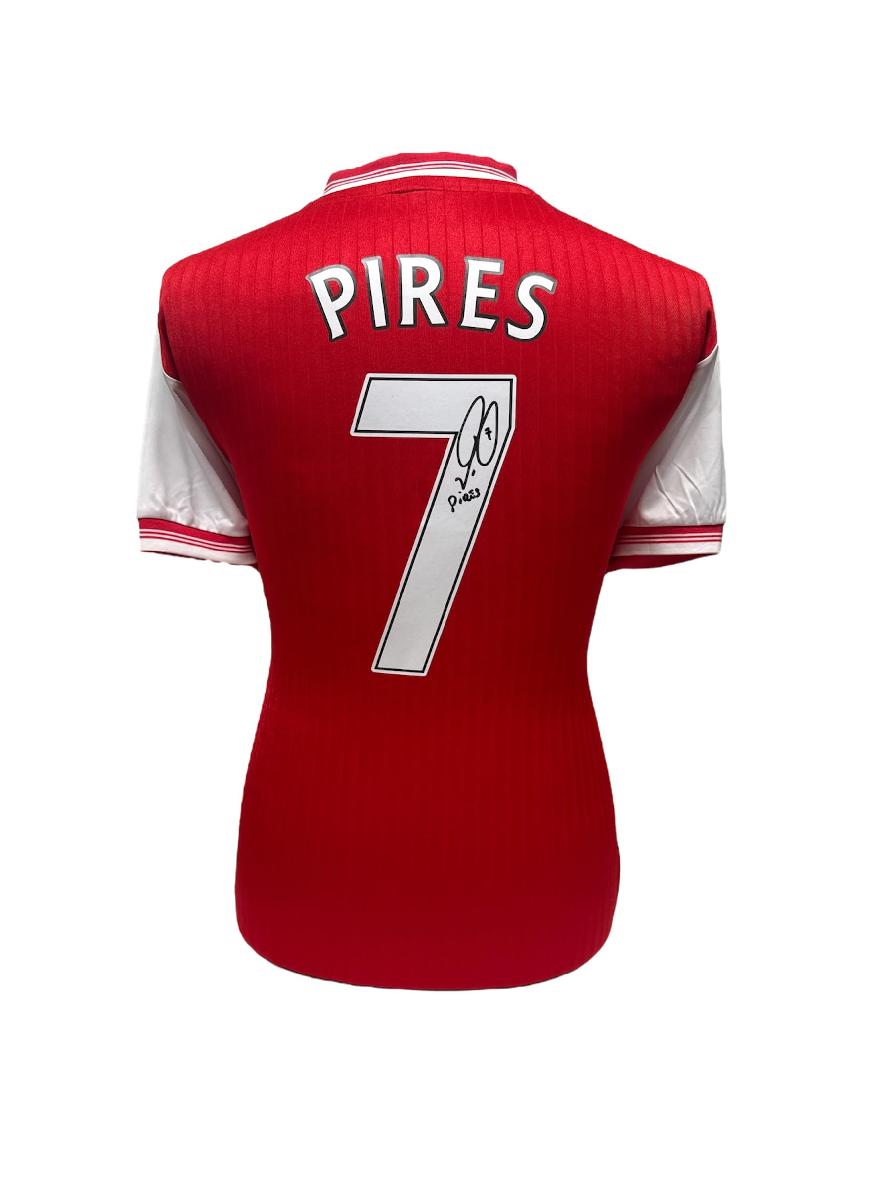 Robert Pires Signed Arsenal Official Retro Shirt Red