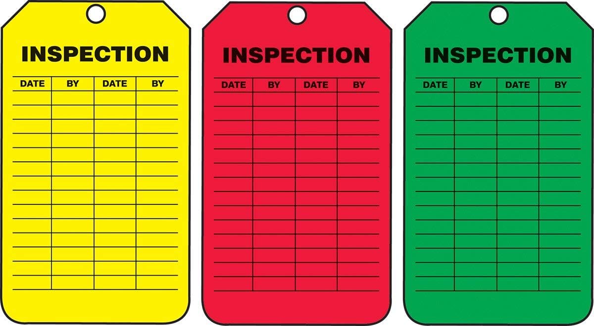 AccuformNMC Danger/Caution/Attention, Pack of 25 PF-Cardstock Scaffold Status Tag, Legend, 5.75" x 3.25", Black on Green/Yellow/Red, TSS200CTP, American Made Safety Tags, Signs, and Labels