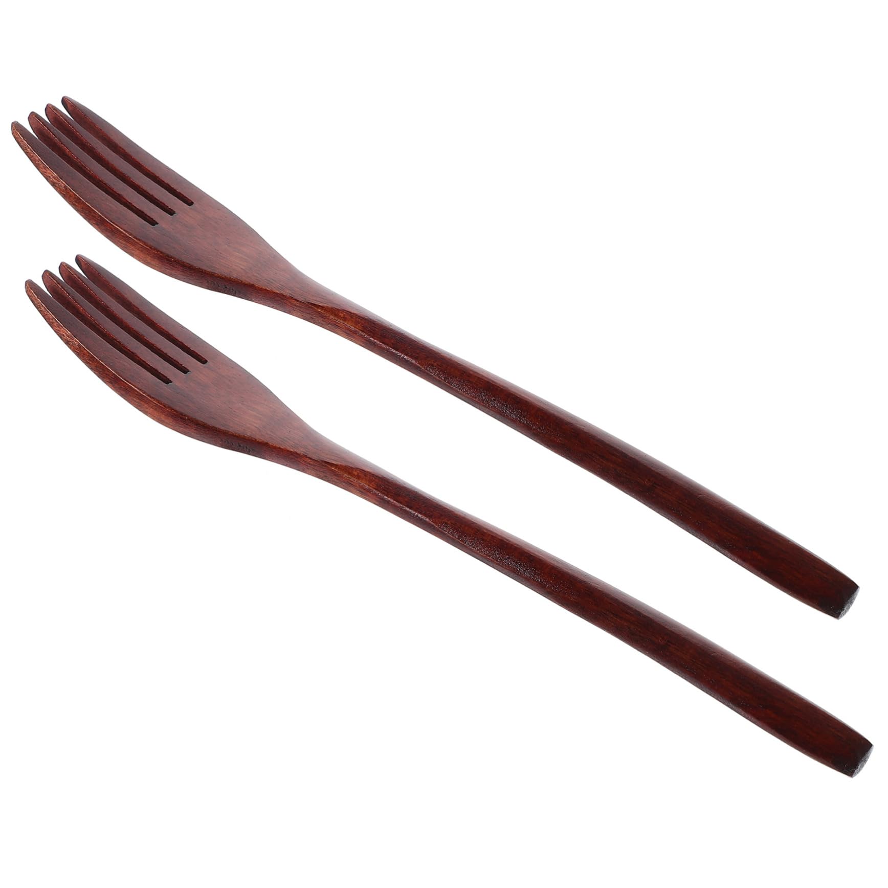 Healifty 2Pcs Natural Wooden Forks Versatile Mixing and Stirring Utensils for Kitchen and Stylish Wooden Cookware for Salads and Desserts Cookware
