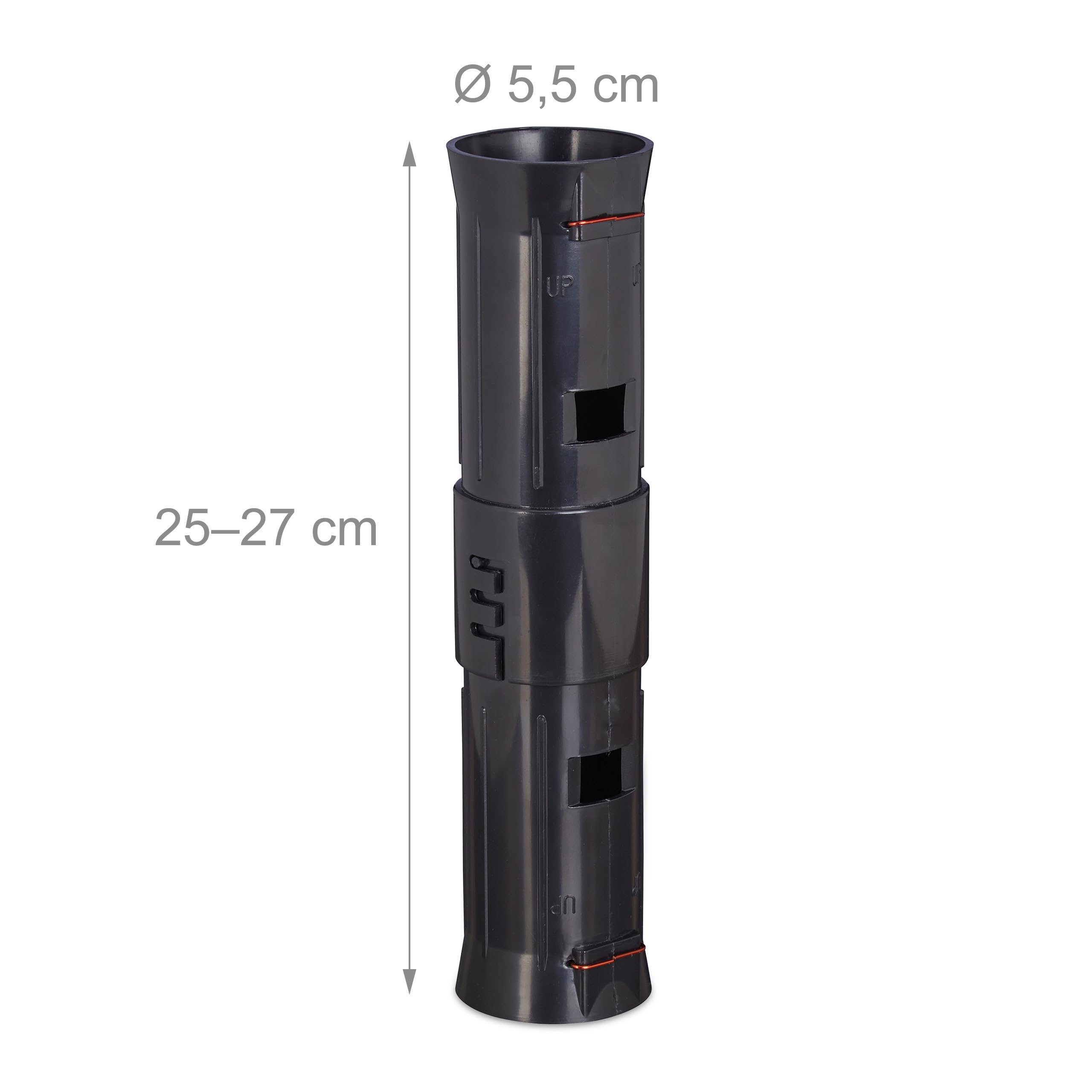 Relaxdays Piège à Taupe, Lot de 5, Tunnel piège Vivant défense Animale Lutte Anti Taupe piège Tube Plastique 2 Ouvertures, Noir