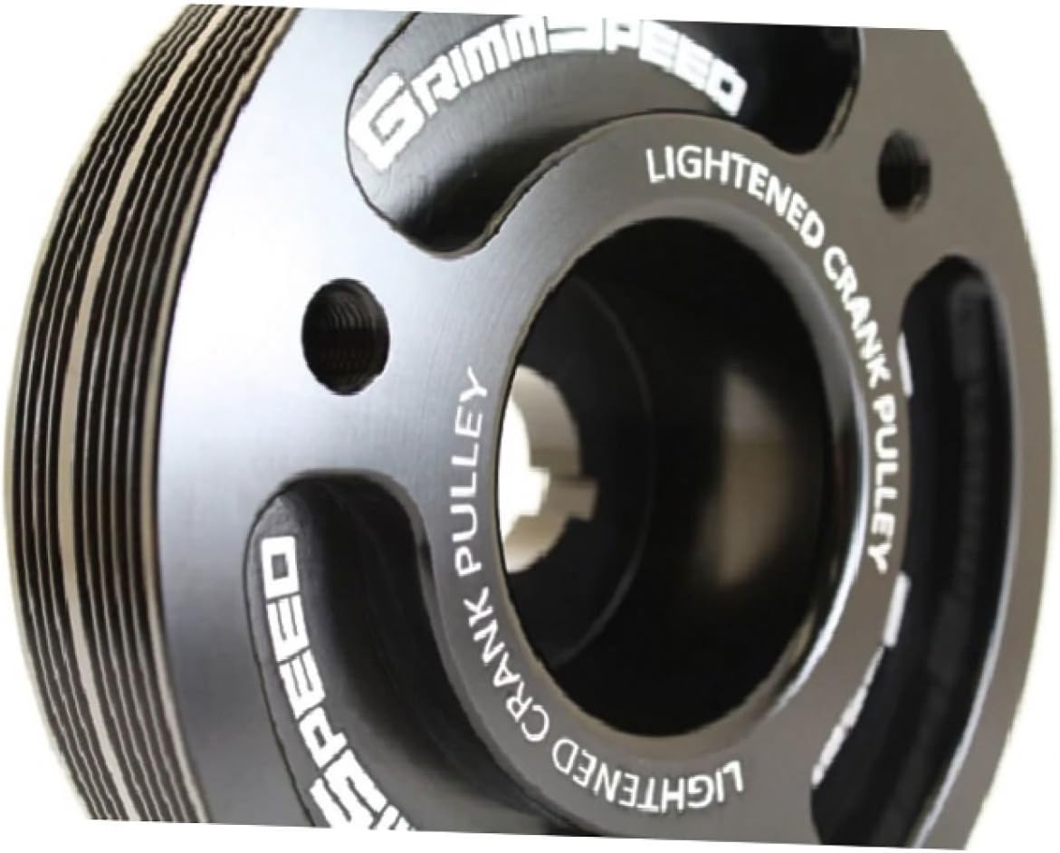 GrimmSpeed 095015BK Light weight Crank Pulley-Black