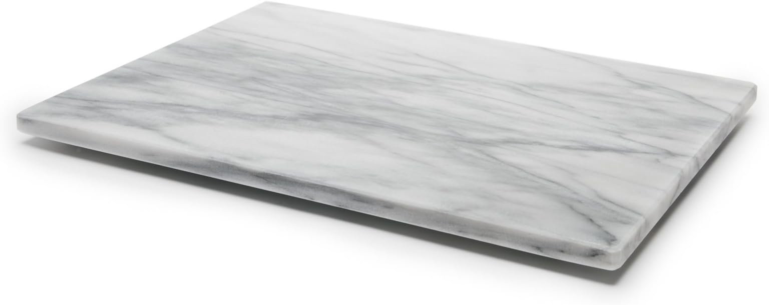 Fox Run Marble Pastry Board, 12" x 16", White
