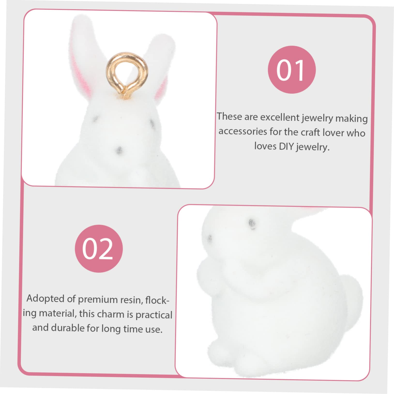 50 Pièces Bricolage Lapin Ornements Bijoux Pendentifs Mini Breloques En Résine Bracelet À Breloques De Pâques Kit Miniature De Charmes De Lapin Kit De Flocage De Lapins Miniatures