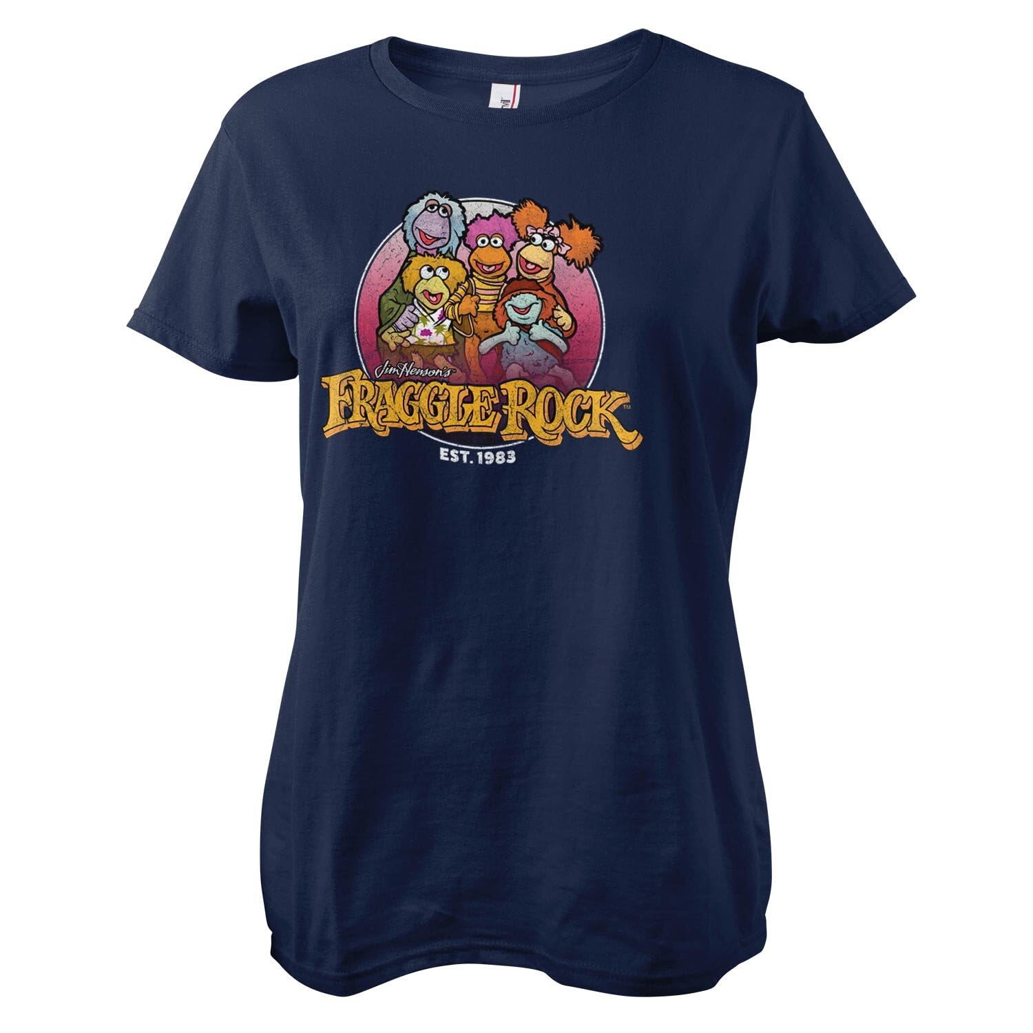 Fraggle Rock Officially Licensed Since 1983 Women T-Shirt (Navy), Medium