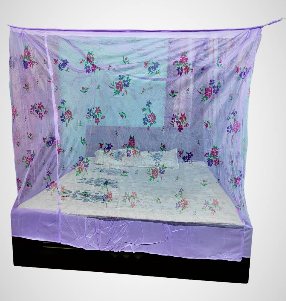 EMBOSSED Luxury Mosquito Net for Bed Double to King Size Bed |Cotton Mosquito Net| Finest Mesh – 300 Holes per Square Inch, Purple 7x8 (B0CPC37FNR) Amazon Price History, Amazon Price Tracker