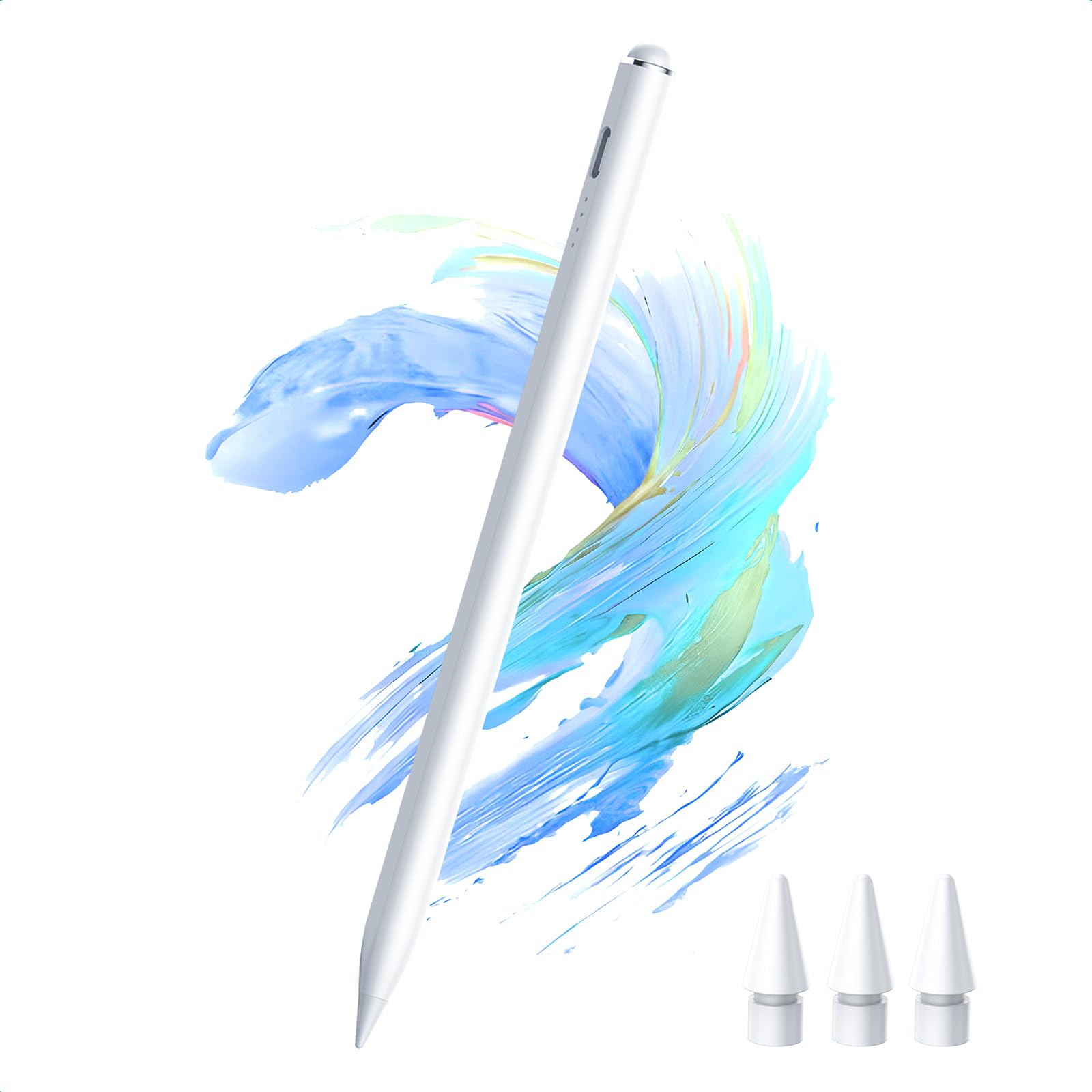 UGREEN Stylus Pen for Apple iPad LED Power Display Tilt Sensitivity Strong Magnetic Adsorption Palm Rejection, Universal iPad Stylus Pencil 1/2 Generation, For iPad 2018-2022, iPad, Pro, Air, Mini